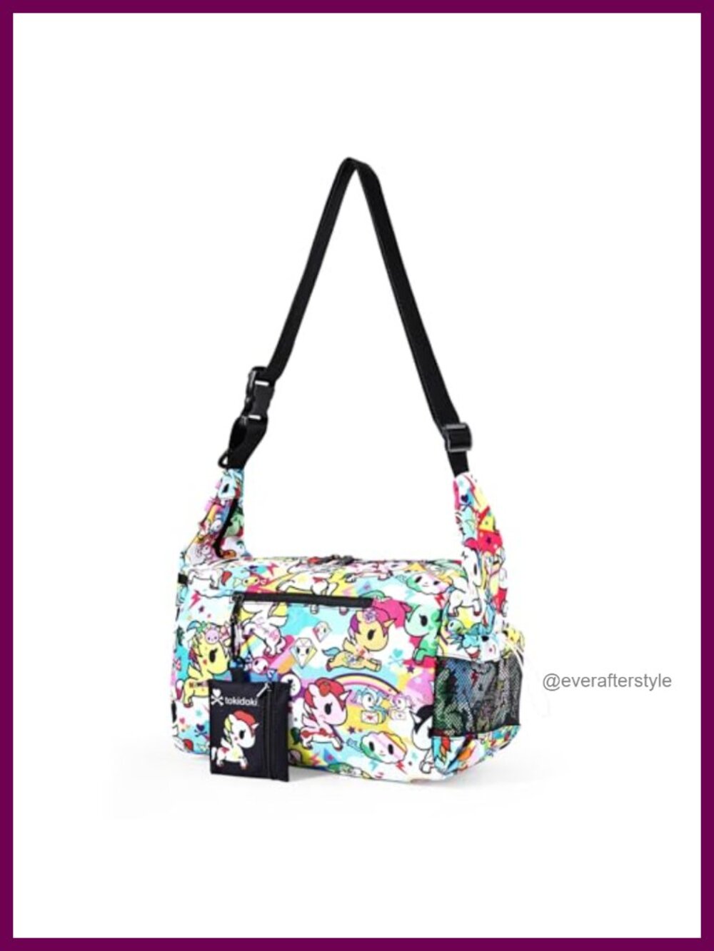 tokidoki Crossbody Bag Multi-Pocket Organizer Purse Adjustable Strap